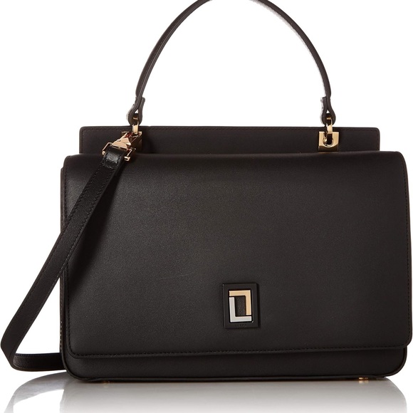 Luana Italy Handbags - Luana Italy- mini satchel 100% leather purse in Ebony with brass hardware